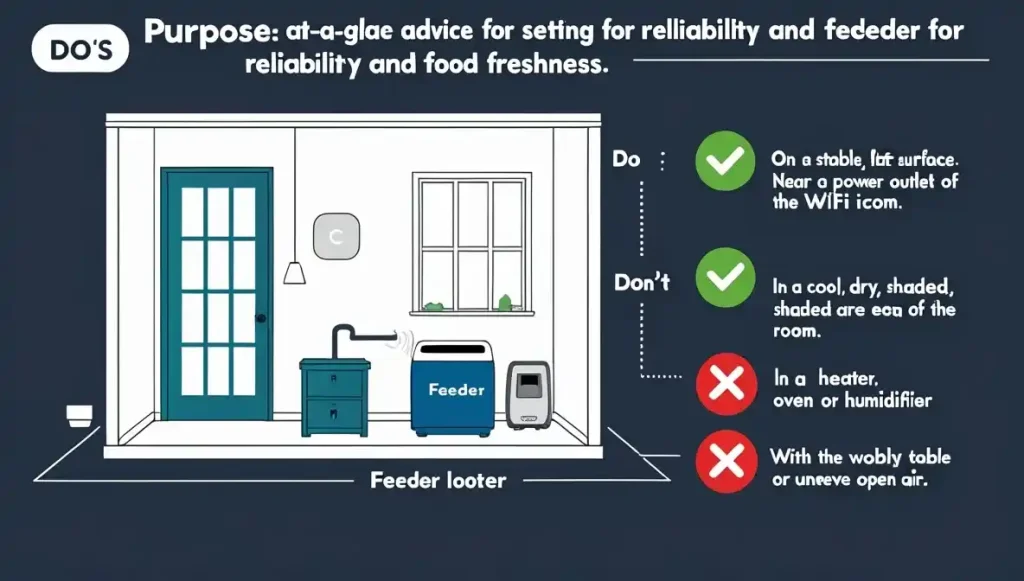 Maximize your feeder's performance and your pet's food freshness by following these placement guidelines.