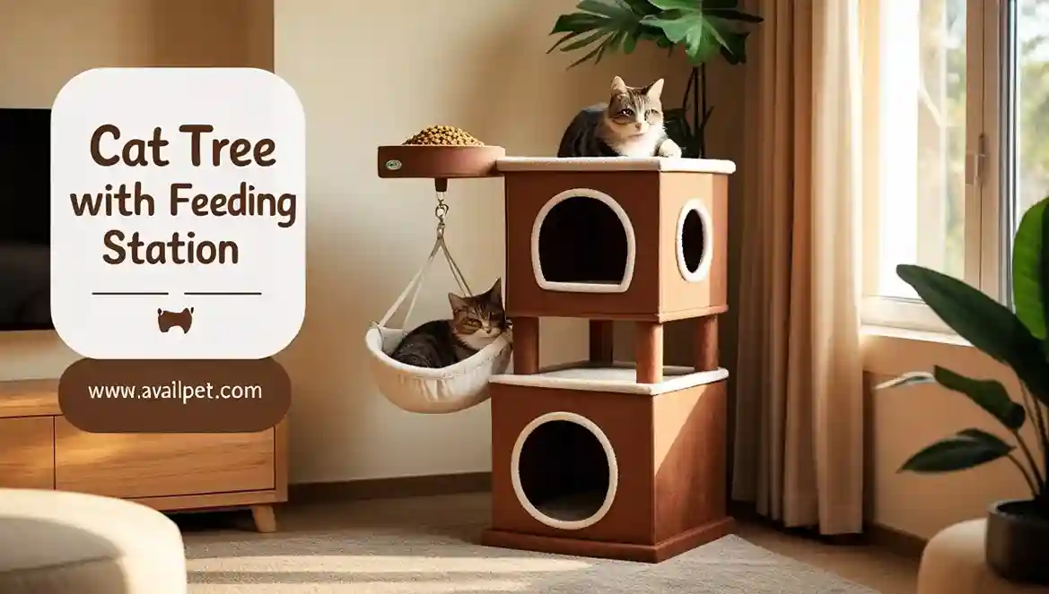 Home 8 Cat tree with feeding station