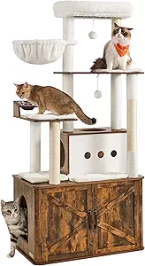 Cat Tree with Feeding Station 2026 — 5 All-in-One Towers 2 Feandrea Cat Tree with Food Station