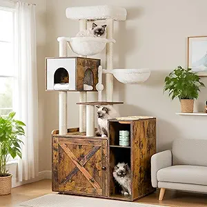 Cat Tree with Litter Box Enclosure 2026 — 5 Space-Saving 2-in-1 Towers 4 Hey brother Cat Tree with Litter Box Enclosure