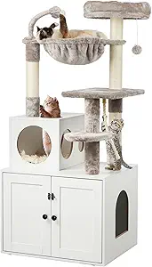 Cat Tree with Litter Box Enclosure 2026 — 5 Space-Saving 2-in-1 Towers 6 Timberer tree with Litter Box Enclosure